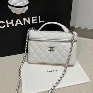 Chanel White Quilted Crossbody Bag